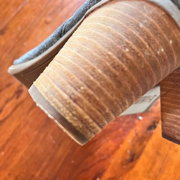 TOMS Women's Black Suede‎ Floral Open-Toe Booties Size 7.5 - Picture 8 of 9